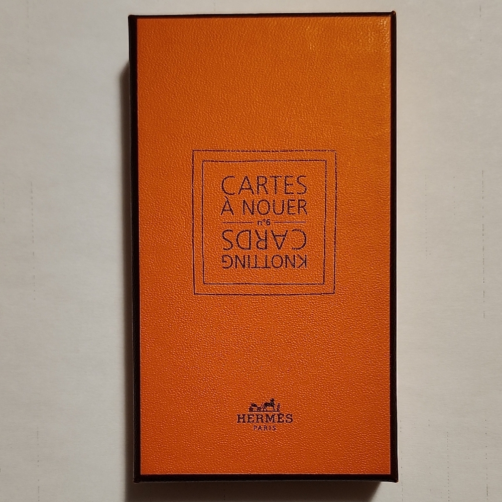 Hermès Orange Knotting Cards Complete Set W/ Original Box. Pristine Condition
